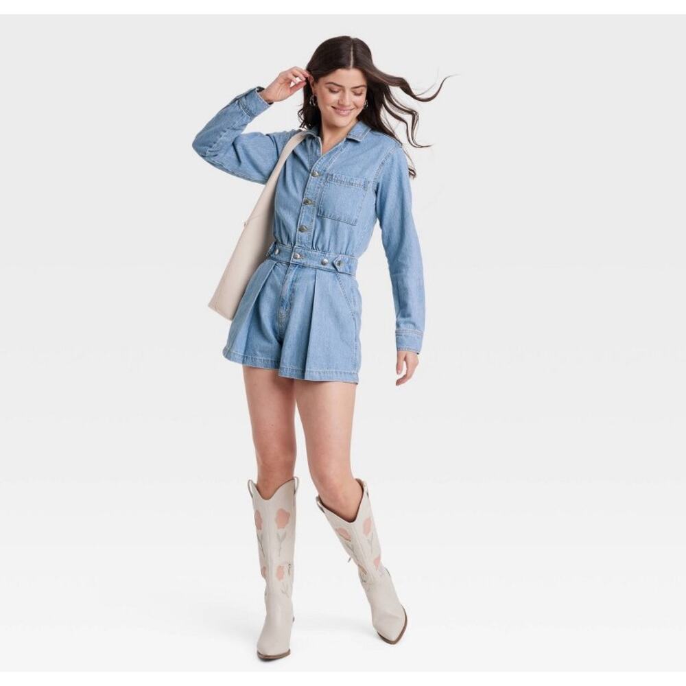 Universal thread denim romper - Picture 3 of 4